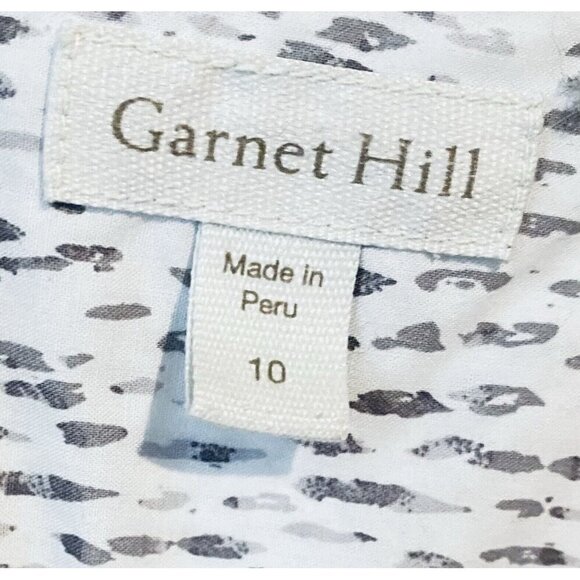 Garnet Hill Top Womens 10 Gray White Organic Pima Cotton Long Sleeve Button Up - Picture 5 of 8